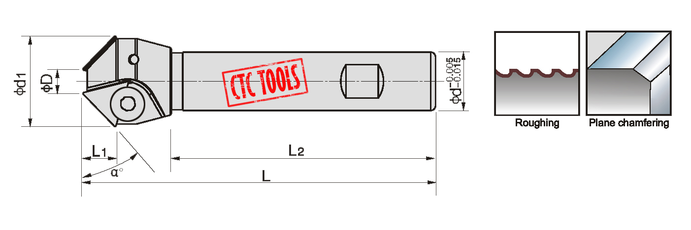 90 DEGREE CHAMFER/COUNTERSINK INDEXABLE ENDMILL #H98 | CTC Tools