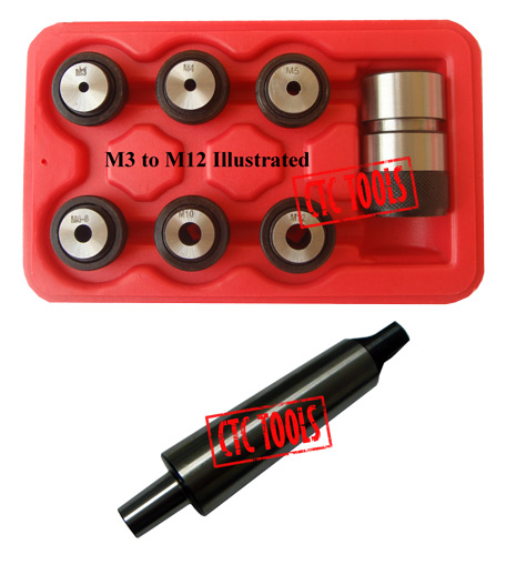 pc. Industrial Grade Quick Change Tapping Chuck 6 pcs. Collets M5